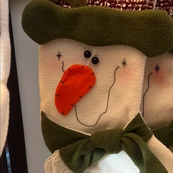 Holiday Time Green and White Snowman Stockings - Picture 4 of 5